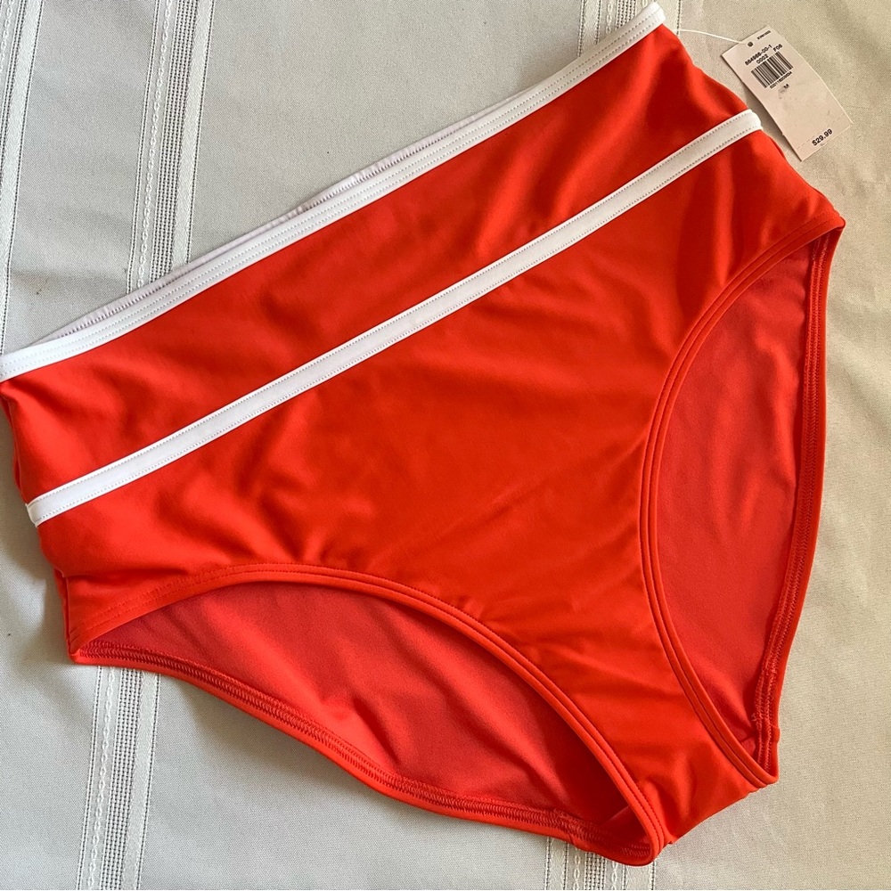 NWT Old Navy High-Waisted Orange Bikini Bottoms, Medium